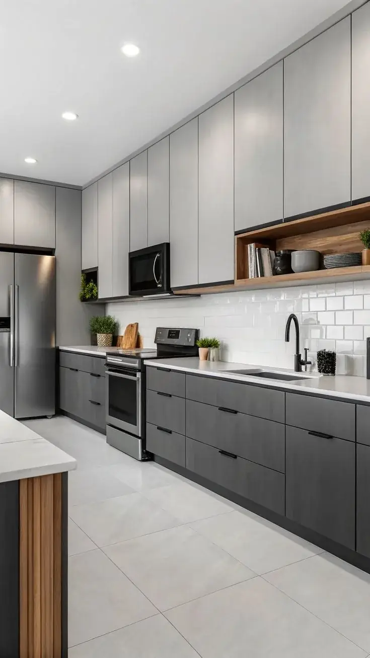 Modern grey fitted kitchen inspiration